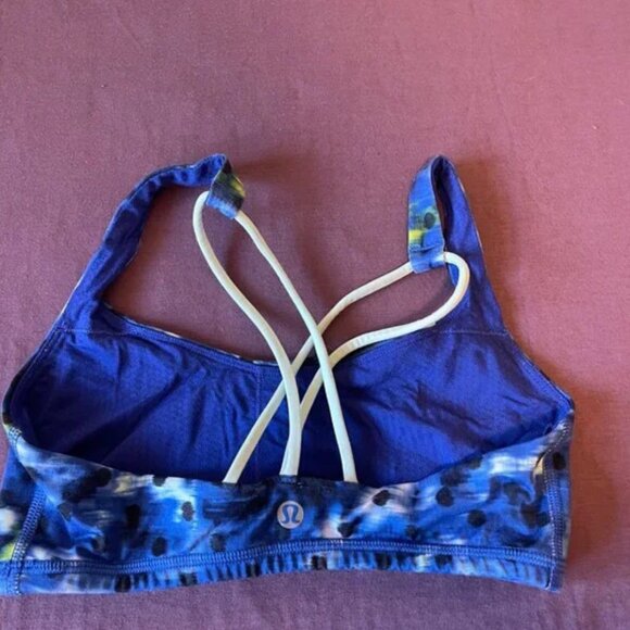 Lululemon Free To Be Bra Windy Blooms Saphire Blue Multi / Sea Mist - Size 4 - Picture 2 of 5